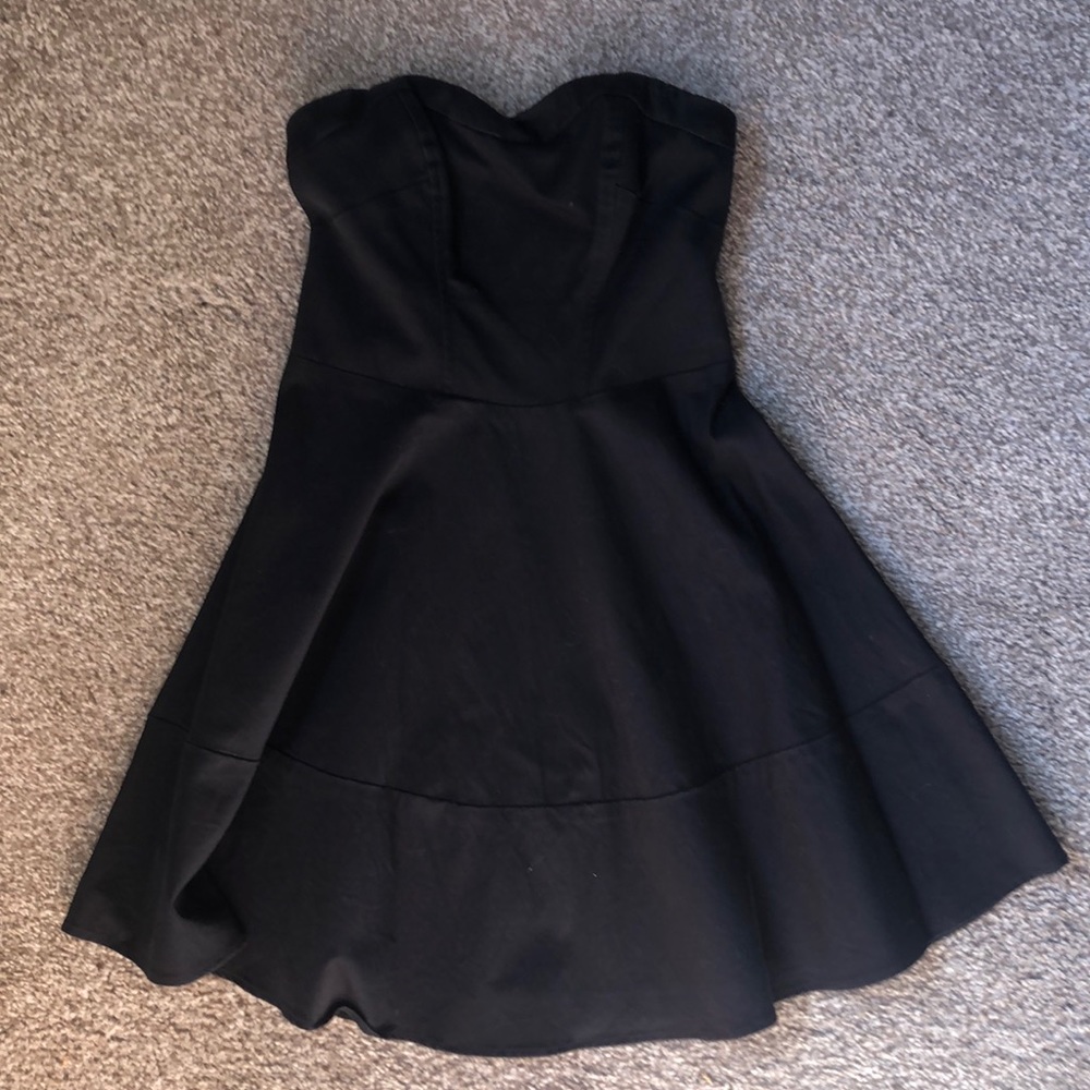 Black Strapless A-Line Dress